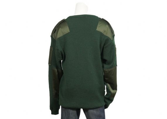 Suéter de uniforme militar de cuello redondo de lana verde de Oliver - 12316627