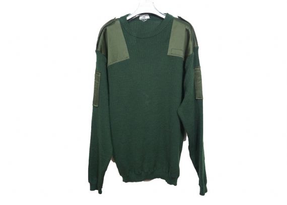 Suéter de uniforme militar de cuello redondo de lana verde de Oliver - 12316627