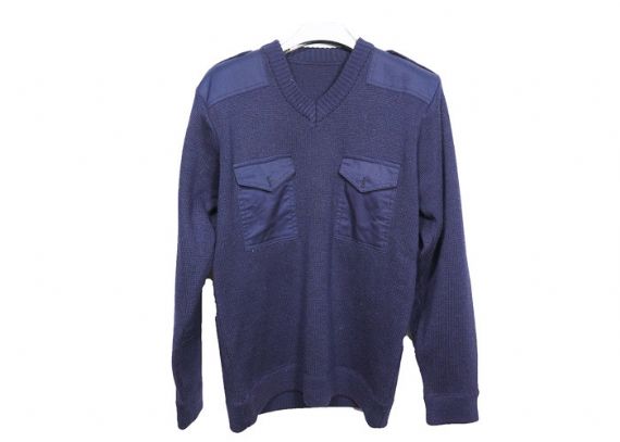 Suéter de uniforme militar de invierno personalizado Suéter militar para hombre de mezcla de lana azul marino - 12317119