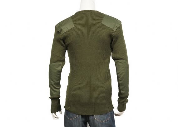 Suéteres gruesos del jersey de la policía resistente, suéter militar de Brown con el remiendo del codo - 12317208