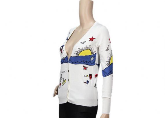 Casual de punto para mujer, tops cortos, cárdigan estampado, suéter delgado y ajustado - 12102959