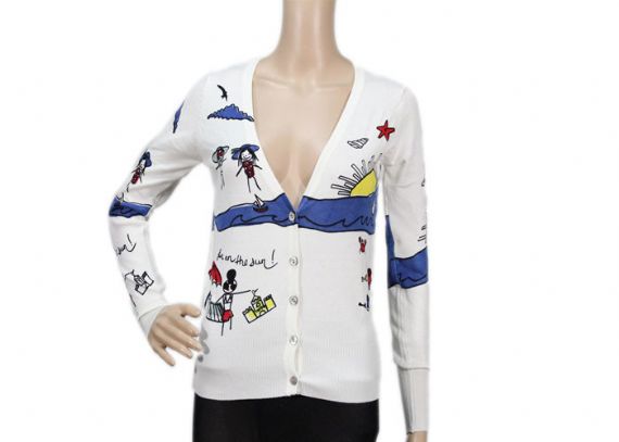 Casual de punto para mujer, tops cortos, cárdigan estampado, suéter delgado y ajustado - 12102959