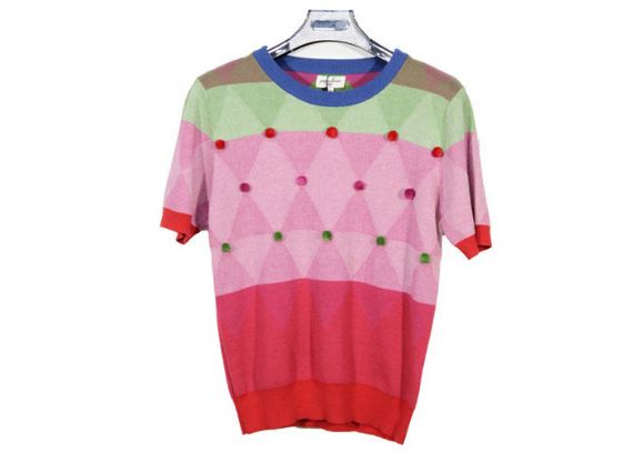 Suéter de punto suelto de verano Suéter de celosía de diamante Decoración de bola a cuadros - 12104023