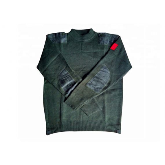 Suéter de comando militar de algodão mercerizado grosso decote redondo - 11272305