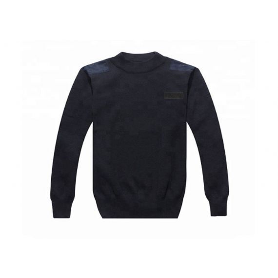 Suéter de comando militar de algodão mercerizado grosso decote redondo - 11272305