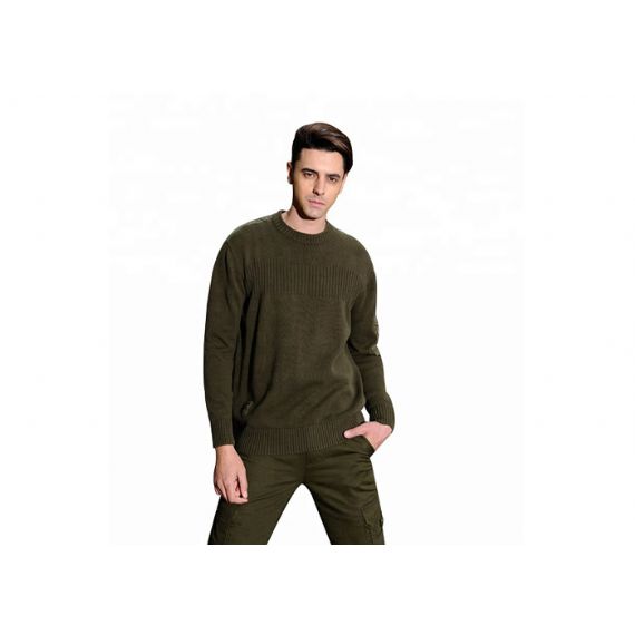 Suéter uniforme militar verde exército para serviço pesado gola redonda cor personalizada para homens - 11272336