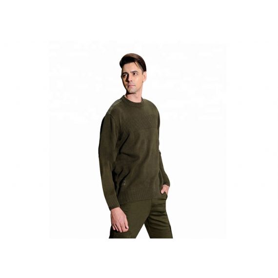 Suéter uniforme militar verde exército para serviço pesado gola redonda cor personalizada para homens - 11272336