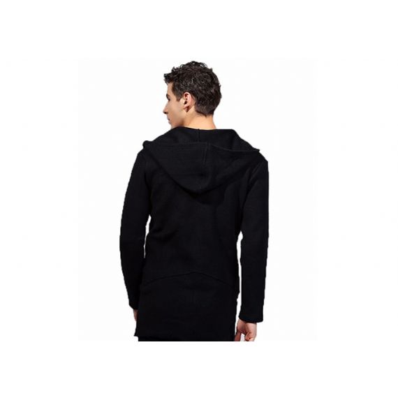 Moletom com capuz longo inverno com zíper 7 calibre masculino malha azul marinho designer suéter - 11202879