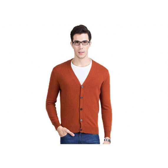 Suéter de cashmere com decote em v, cardigã de cashmere masculino logotipo personalizado - 11272365