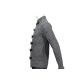 Suéter cardigan masculino gola xale de algodão cinza com botão de malha grossa - 11989678