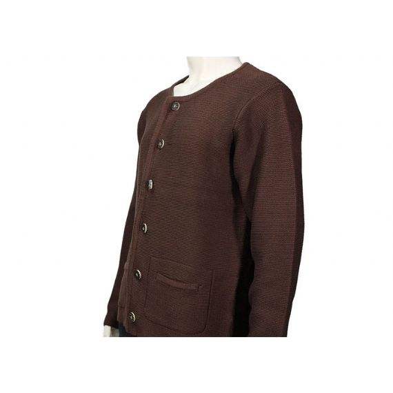 7GG cor marrom padrão liso botão cabo suéter de malha cardigan para inverno - 11998924
