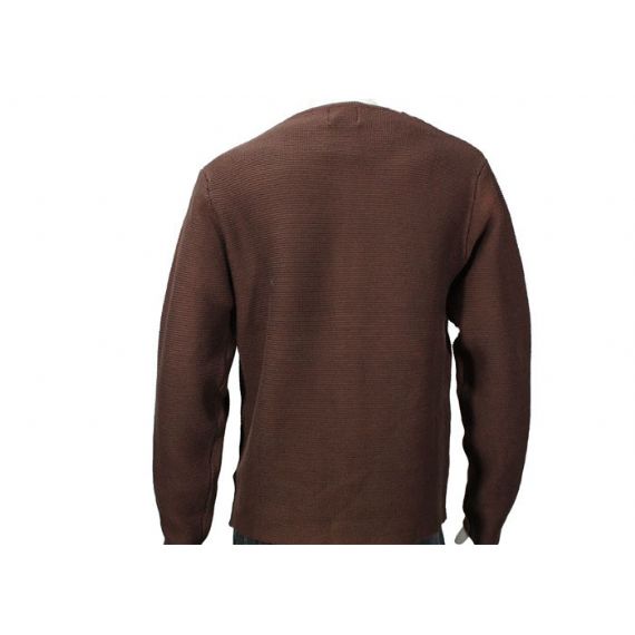 7GG cor marrom padrão liso botão cabo suéter de malha cardigan para inverno - 11998924