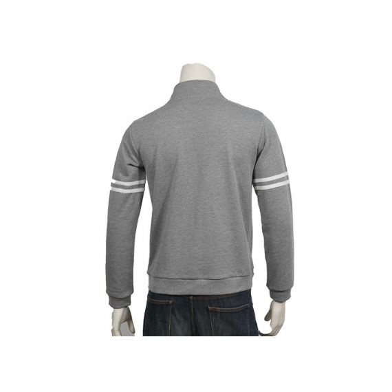 Suéter masculino de malha de primavera cinza com cabo de malha cardigan design 100% acrílico com zíperes - 12316575