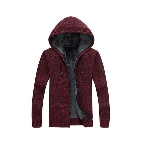 Suéter masculino de malha ISO M L XL decote em V com zíper - 13245159