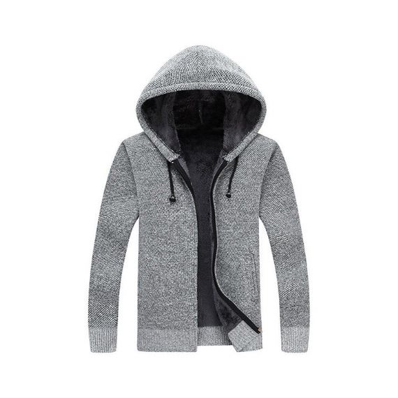 Suéter masculino de malha ISO M L XL decote em V com zíper - 13245159