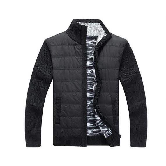 Jaqueta cardigan tricotada de retalhos L XL XXL Muscle Fit - 13246192