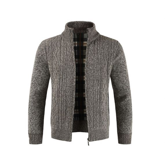 Camisola de malha aconchegante com gola de cardigan grosso OEM - 13246477