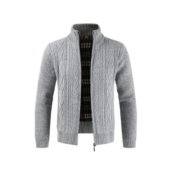 Camisola de malha aconchegante com gola de cardigan grosso OEM - 13246477