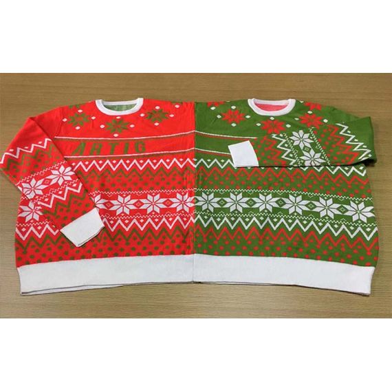 Suéter de Natal com duas cabeças para festa - 11655718