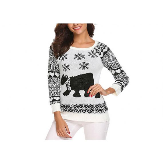 Suéter personalizado de rena com gola redonda e feio, suéter feminino de Natal estilo europeu - 11153746