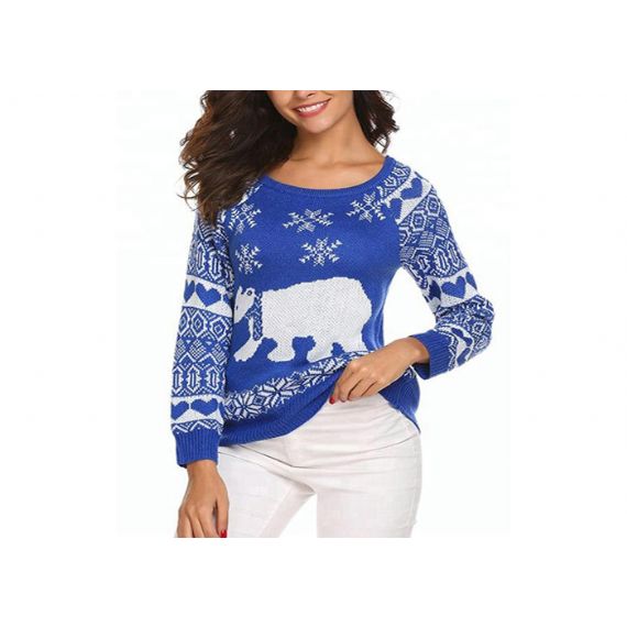 Suéter personalizado de rena com gola redonda e feio, suéter feminino de Natal estilo europeu - 11153746