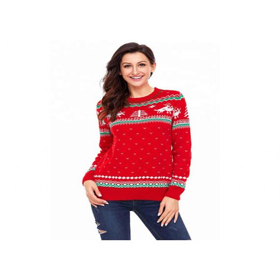 Suéter de floco de neve de rena de natal feia da china para meninas serviço oem - 11153757