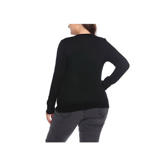 Suéteres femininos feias de Natal com fita de rena plus size - 11153780