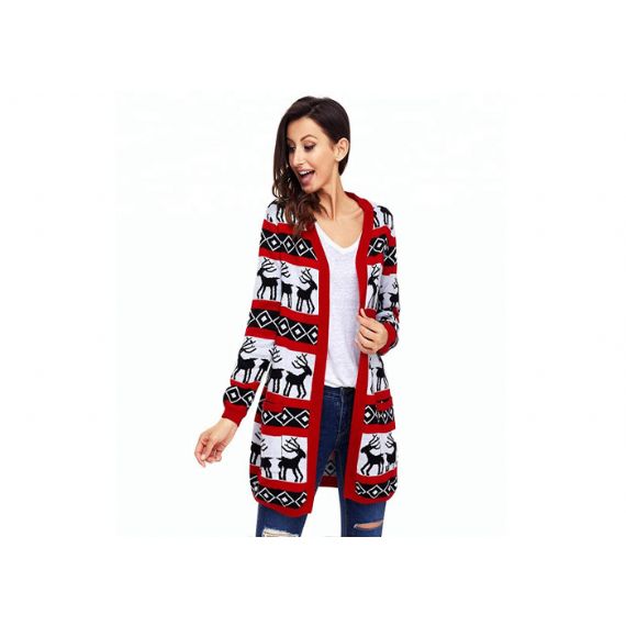 Suéter de Natal feminino plus size de renas - 11153785