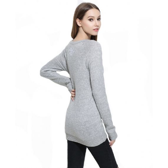 Suéter Feminino Feminino de Malha Jacquard - 11153798