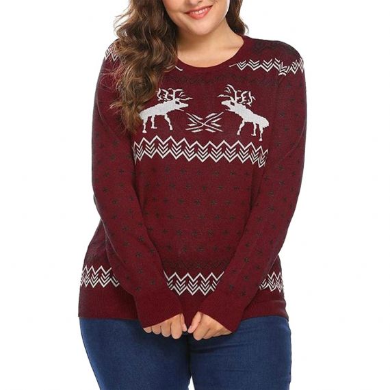 Suéteres femininos de Natal feios plus size - XW37