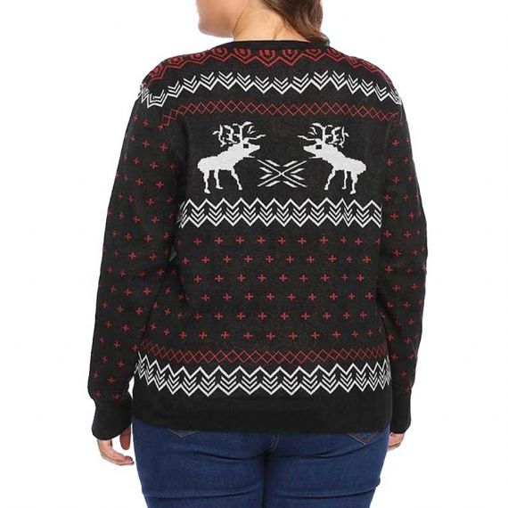 Suéteres femininos de Natal feios plus size - XW37