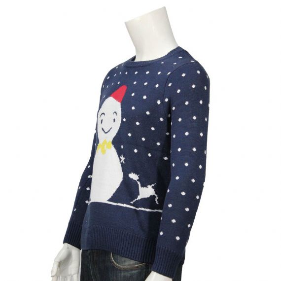 Suéter de Natal personalizado 12gg acrílico jacquard tricotado boneco de neve - 11655384