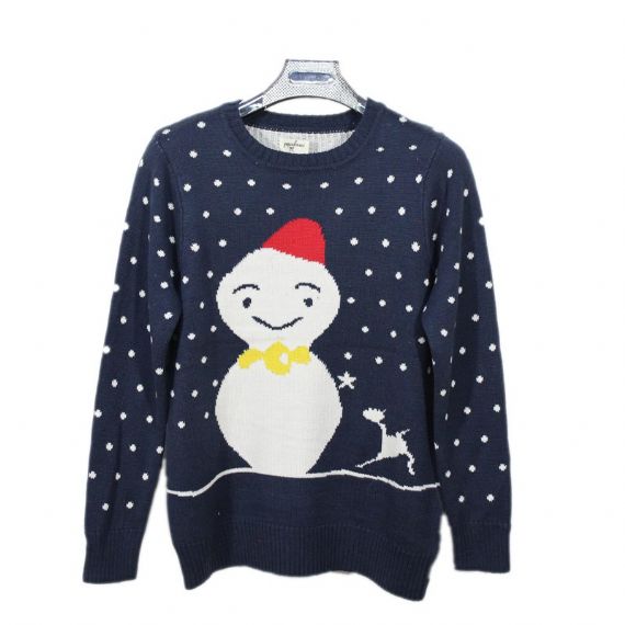 Suéter de Natal personalizado 12gg acrílico jacquard tricotado boneco de neve - 11655384