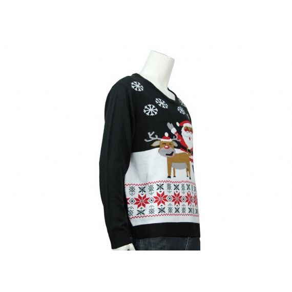 Suéter masculino de Natal de Papai Noel e renas - 11656296