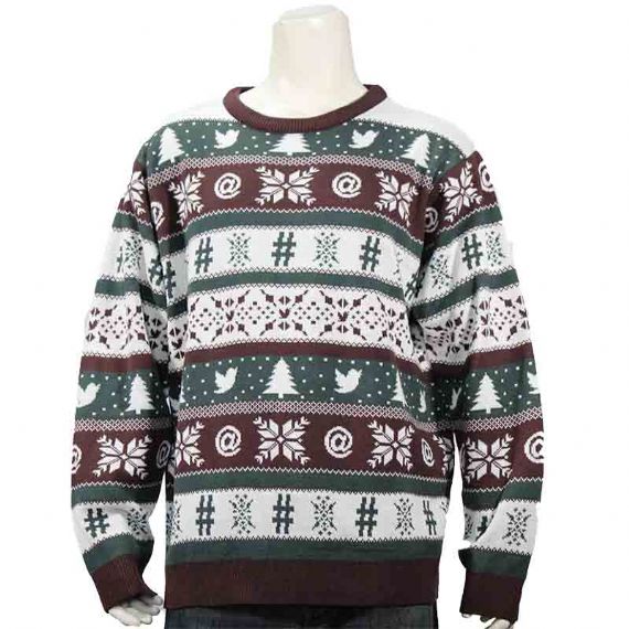 Suéter masculino de malha jacquard de algodão puro mais feio - 11664974