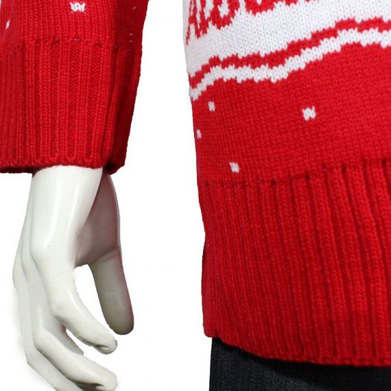 Suéteres masculinos de natal com letras jacquard vermelho e branco melhor fornecedor - 11667696