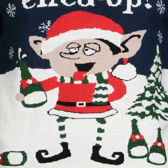 Suéteres con cuello redondo de punto jacquard Get Drunk Elfed Up - 11179941