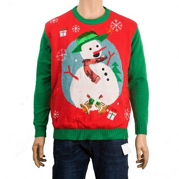 Suéteres de acrílico hechos punto Navidad de Santa feo rojo unisex del diseño para el partido - 11179945