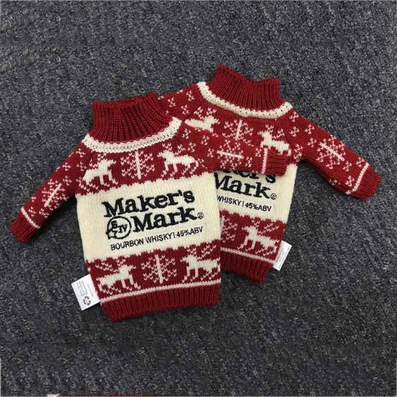 Poliéster sostenible hecho a medida suéter de botella de vino koozie blusa para Maker 's mark - BS01
