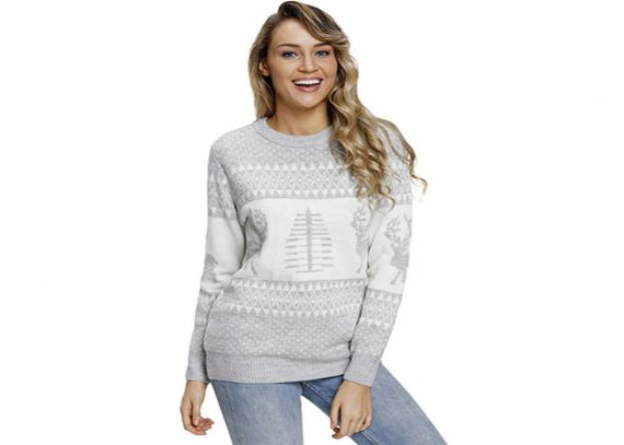 Christmas Elk Jerséis de punto para mujer 12 GG Nylon / Jersey de materiales acrílicos - 11153740