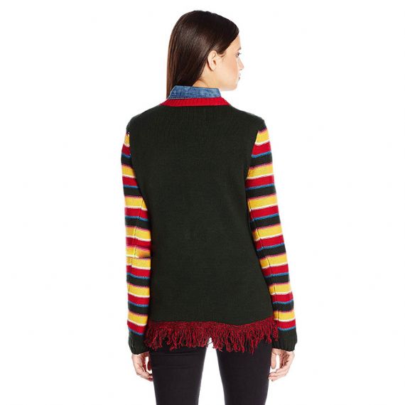 Suéter navideño feo de punto Jersey ligero con cuello redondo y cuello redondo para jóvenes - 11153758