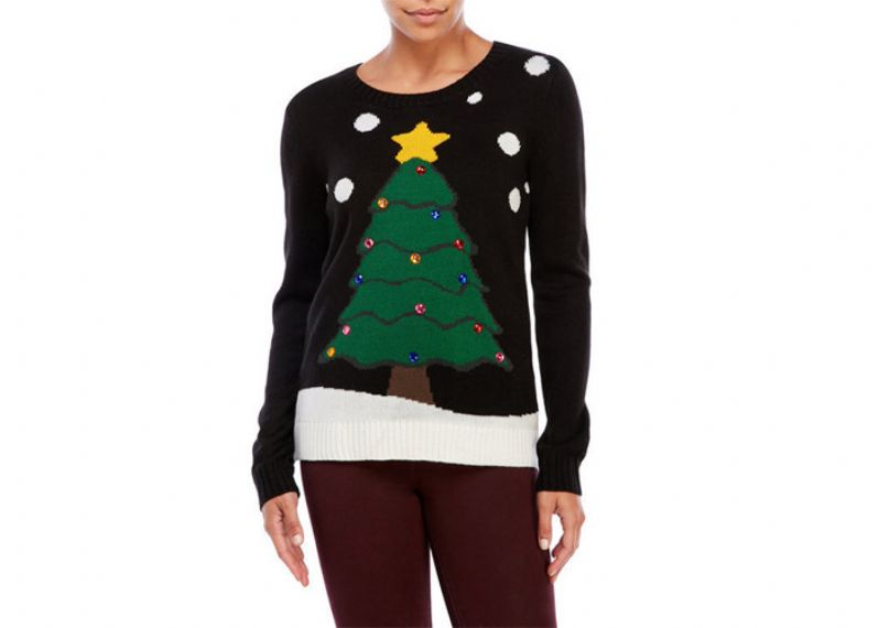 Ugly Christmas Tree Pullover Knit Sweater Ideas para mujeres - 11153792