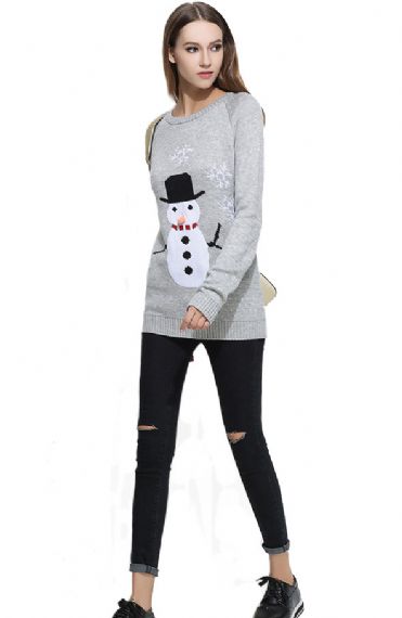 Suéter navideño feo tejido jacquard para mujer - 11153798