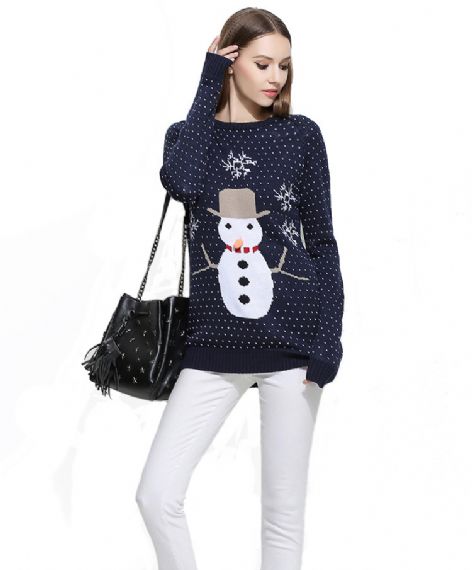 Suéter navideño feo tejido jacquard para mujer - 11153798