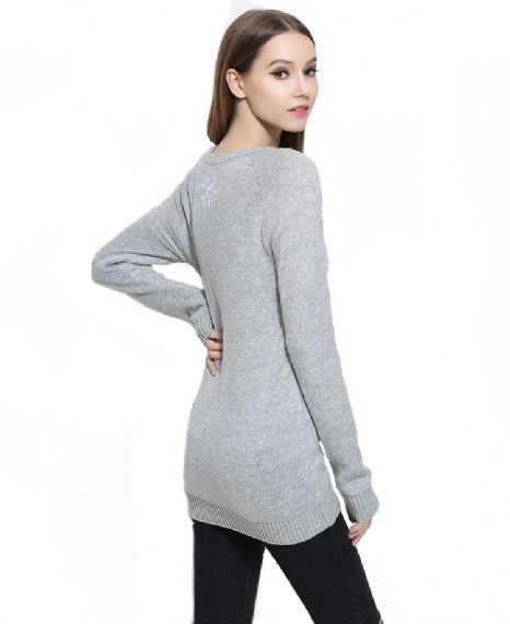 Suéter navideño feo tejido jacquard para mujer - 11153798