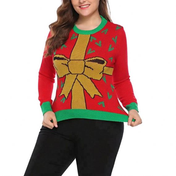 Suéteres navideños divertidos de talla grande Grinch para mujer - XW36