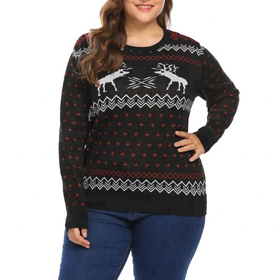 Suéteres navideños feos de talla grande para mujer - XW37