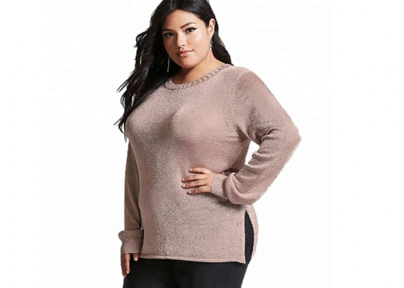 Ropa de talla grande para mujer Tops Diseño de longitud regular Color rosa Atractivo - 11272279