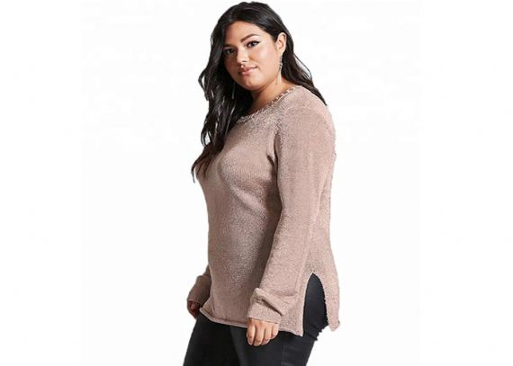 Ropa de talla grande para mujer Tops Diseño de longitud regular Color rosa Atractivo - 11272279