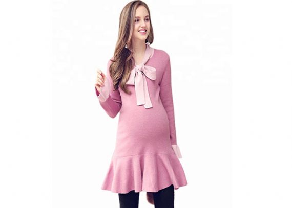 Ropa de maternidad para mujer del estilo coreano, decoración de los volantes de los suéteres del embarazo - 11272434